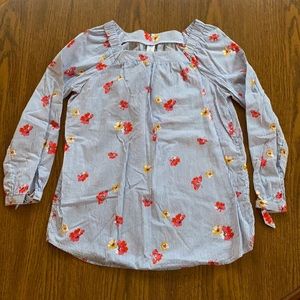 Old Navy Square Neck Top Blouse - Stripe Floral